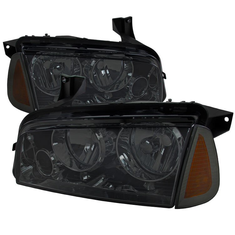 2006-2010 Dodge Charger Smoke Euro Headlights + Corner-2LCLH-CHG05G-SY