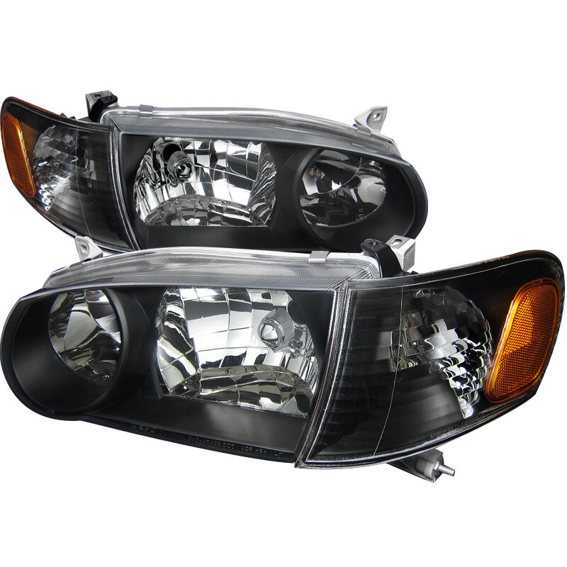 2001-2002 Toyota Corolla Black Euro Headlights-2LCLH-COR01JM-DP