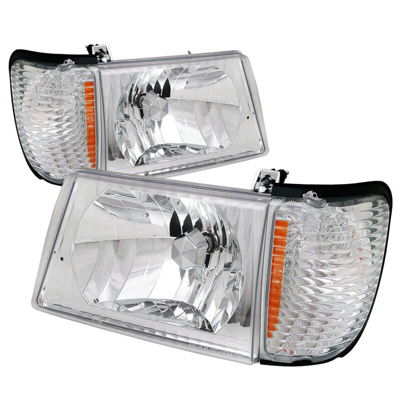 1992-2006 Ford Econoline Chrome Euro Headlights-2LCLH-ECON92-RS