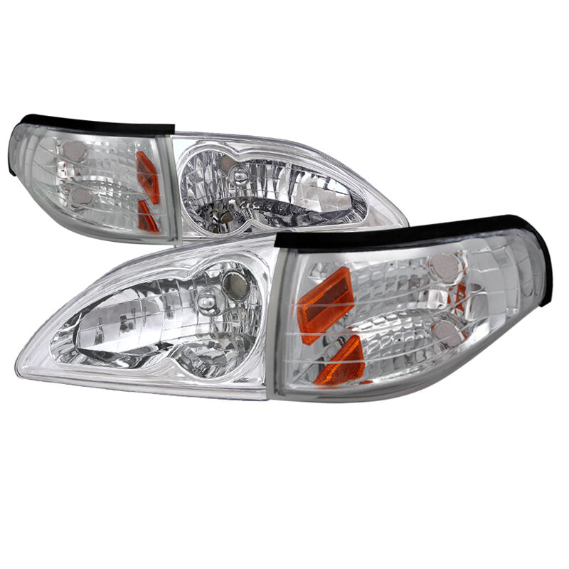 1994-1998 Ford Mustang Chrome Euro Headlights-2LCLH-MST94-RS