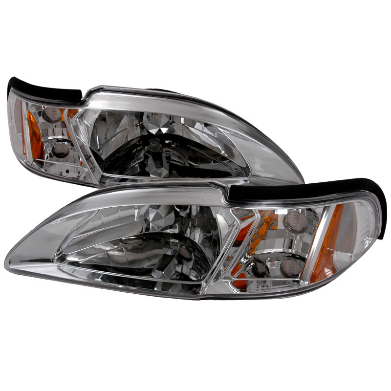 1994-1998 Ford Mustang Chrome Euro Headlights-2LCLH-MST94-TM