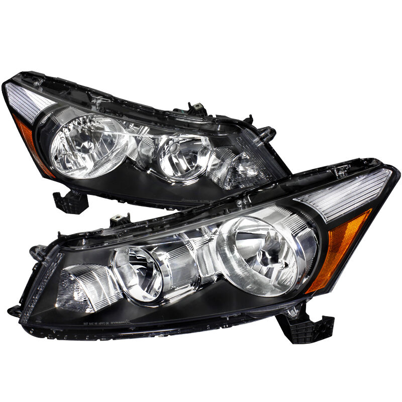 2008-2012 Honda Accord 4DR Sedan Black Euro Headlights-2LH-ACD084JM-RS
