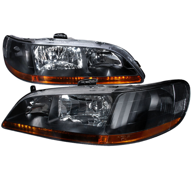 1998-2002 Honda Accord Black Euro Headlights-2LH-ACD98JM-RS