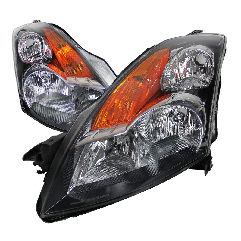 2007-2009 Nissan Altima Black Euro Headlights-2LH-ALT074JM-RS