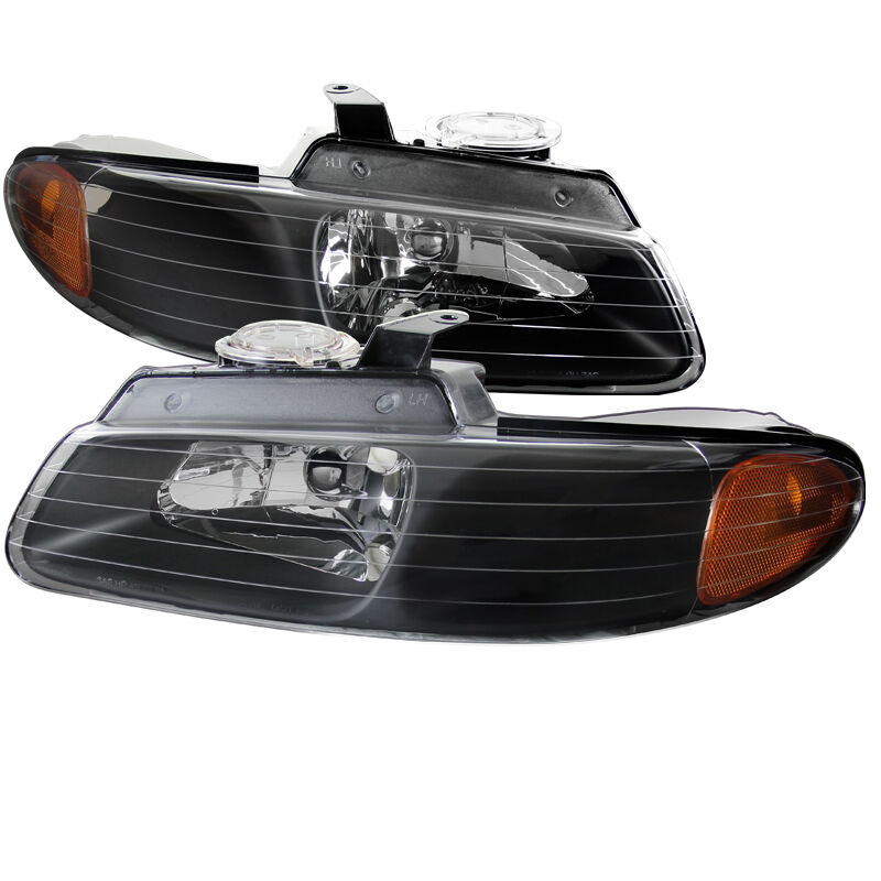 1996-2000 Dodge Caravan Black Euro Headlights-2LH-CAR96JM-RS
