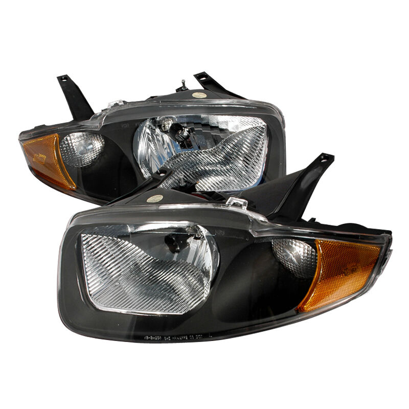 2003-2005 Chevy Cavalier Black Euro Headlights-2LH-CAV03JM-KS