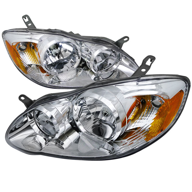 2003-2008 Toyota Corolla Chrome Euro Headlights-2LH-COR03-RS