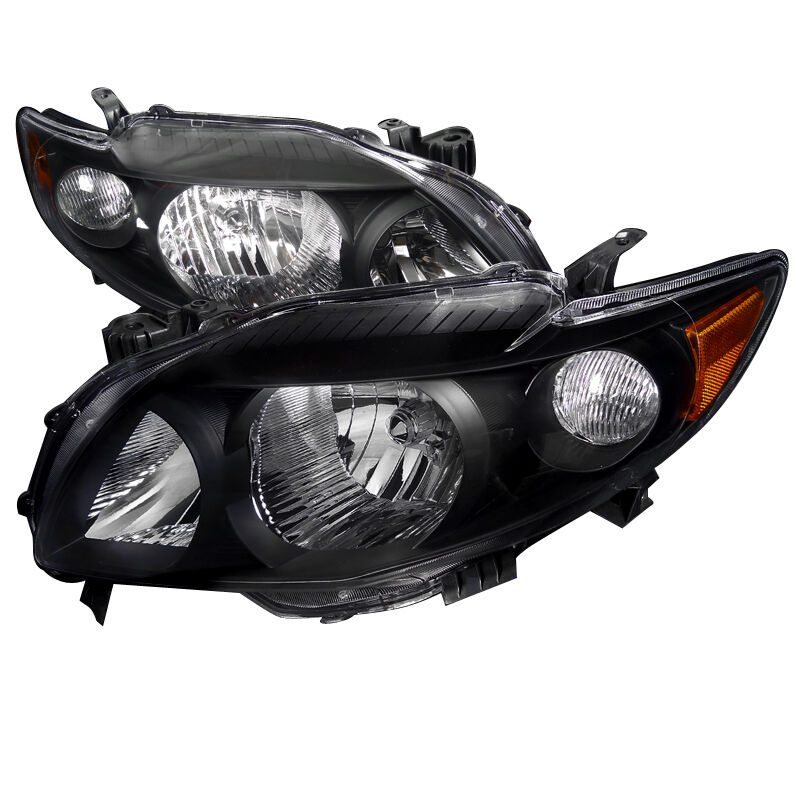 2009-2010 Toyota Corolla Black Euro Headlights-2LH-COR09JM-RS