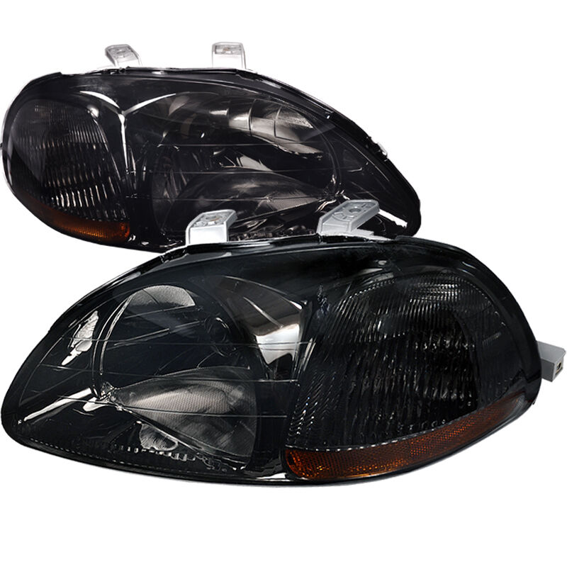 1996-1998 Honda Civic Smoke Euro Headlights-2LH-CV96G-RS