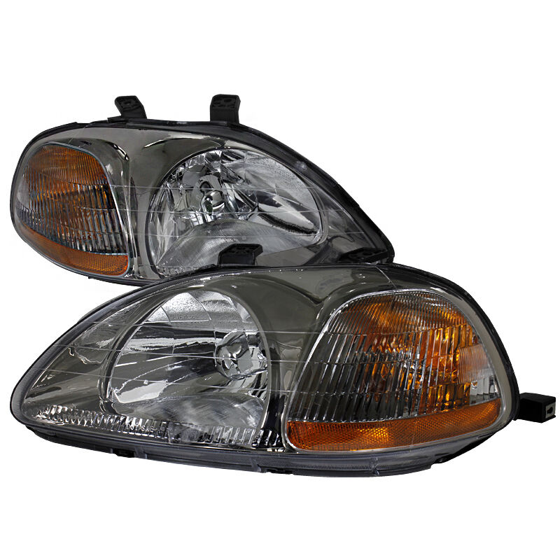 1996-1998 Honda Civic Smoke Euro Headlights-2LH-CV96G-V2-RS