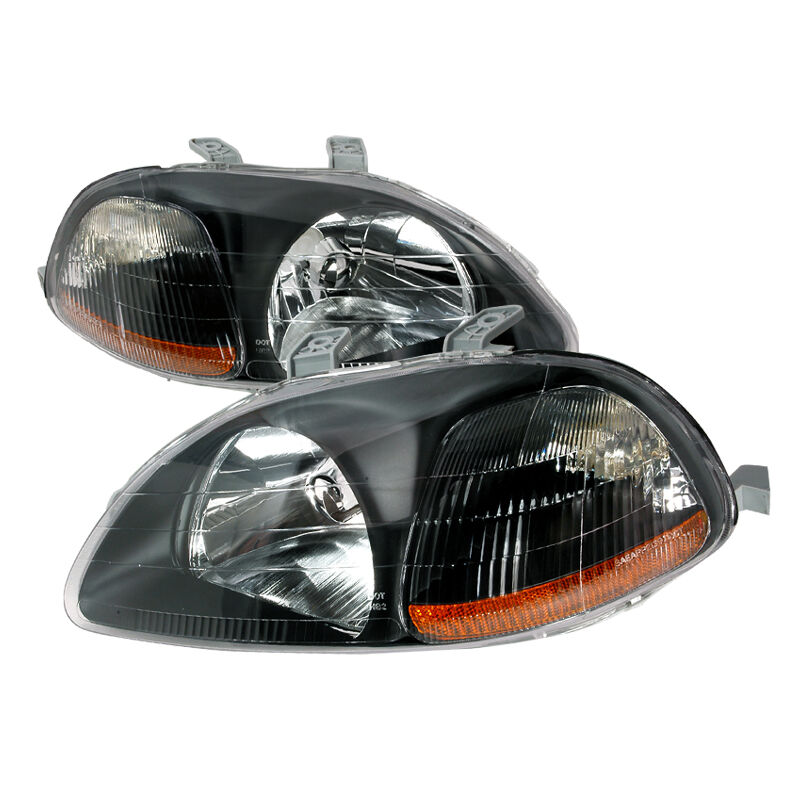 1996-1998 Honda Civic Black Euro Headlights-2LH-CV96JM-KS