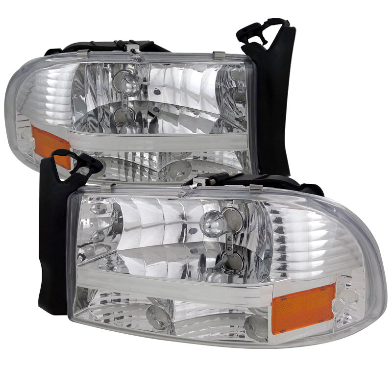 1997-2004 Dodge Dakota Chrome Euro Headlights-2LH-DAK97-ABM