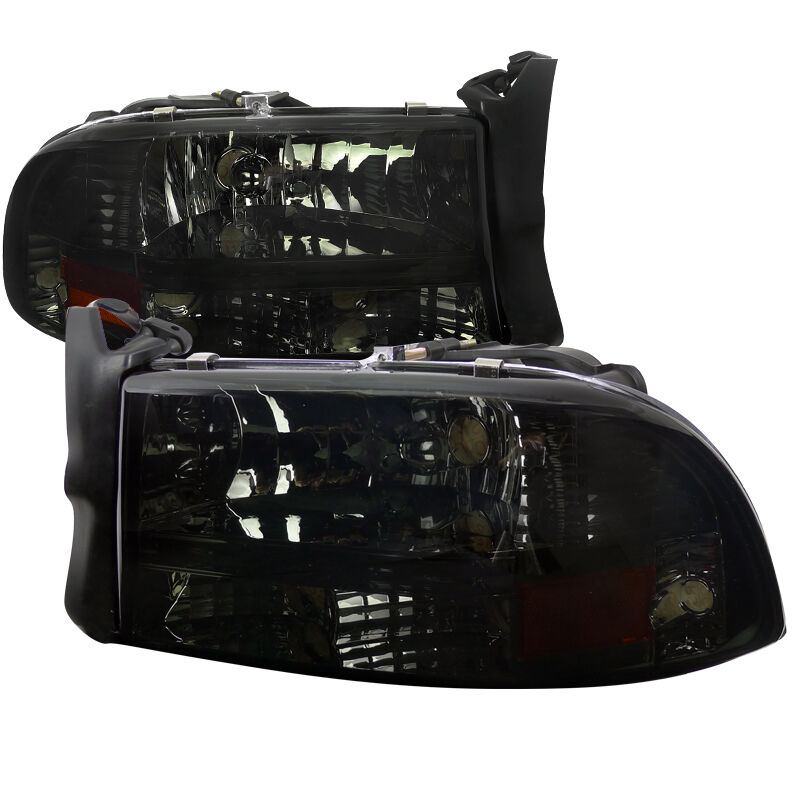1997-2004 Dodge Dakota Smoke Euro Headlights-2LH-DAK97G-ABM
