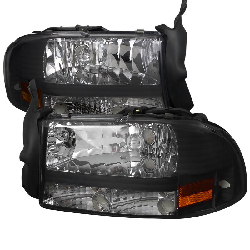 1998-2003 Dodge Durango Black Euro Headlights-2LH-DAK97JM-ABM