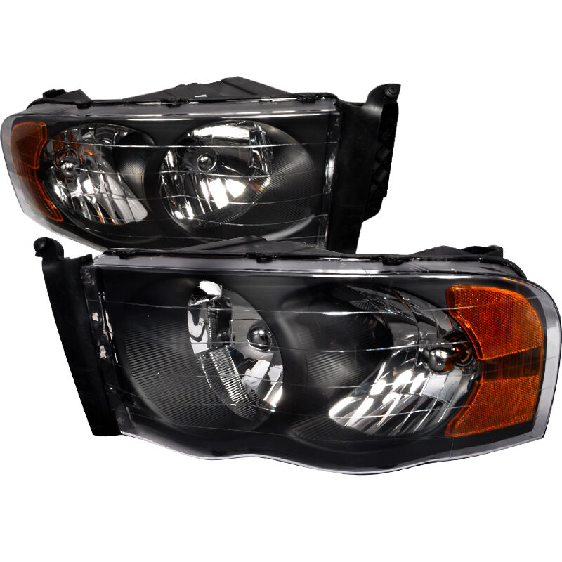 2002-2005 Dodge Ram Black Euro Headlights-2LH-DGP02JM-RS