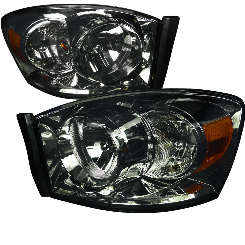 2006-2008 Dodge Ram Smoke Euro Headlights-2LH-DGP06G-RS