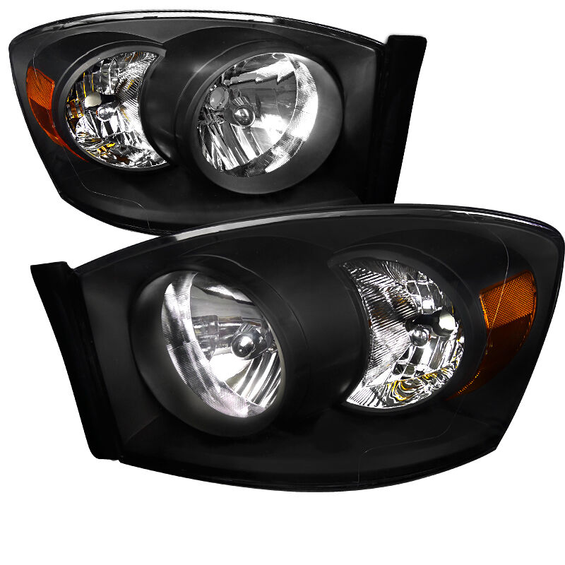 2006-2008 Dodge Ram Black Euro Headlights-2LH-DGP06JM-RS