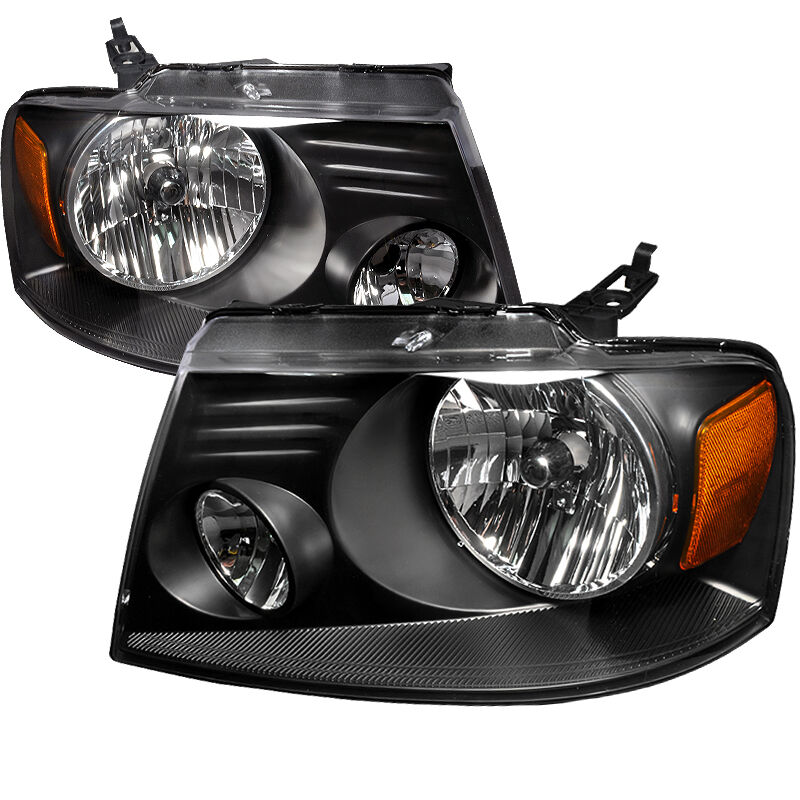 2004-2008 Ford F150 Black Euro Headlights-2LH-F15004JM-RS