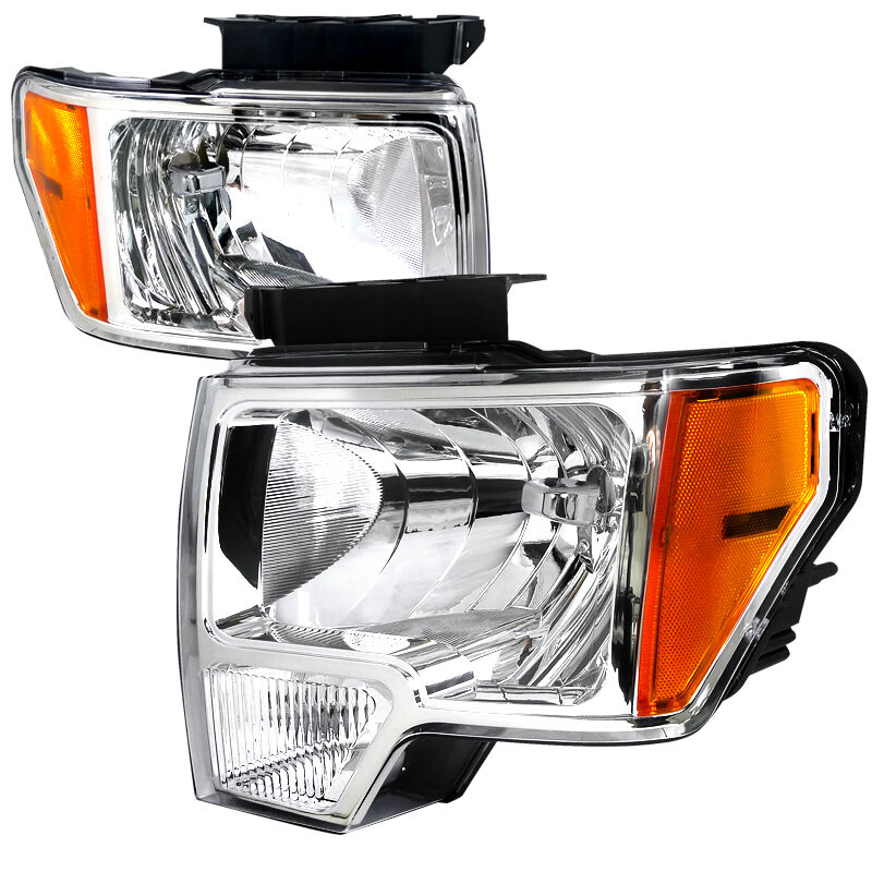 2009-2014 Ford F150 Chrome Euro Headlights-2LH-F15009-RS