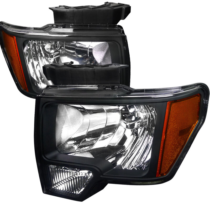 2009-2014 Ford F150 Black Euro Headlights-2LH-F15009JM-RS