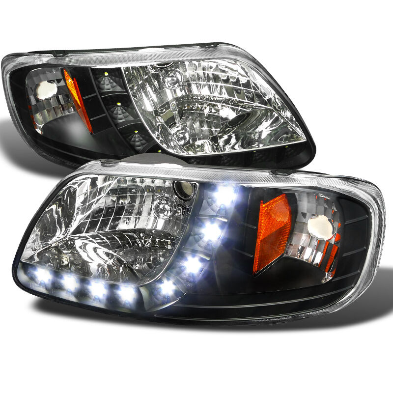 1997-2003 Ford F-150 LED Black Euro Headlights-2LH-F150971PCJM-RS
