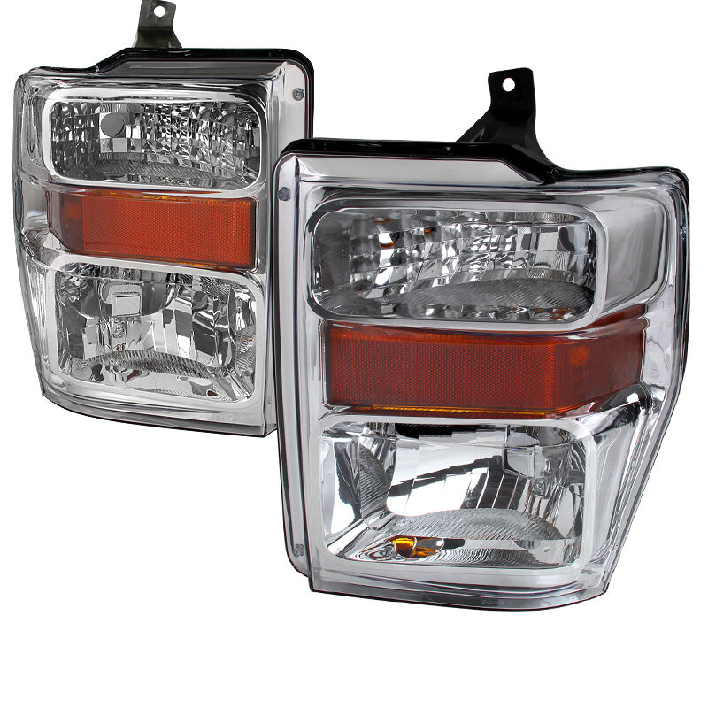 2008-2010 Ford Superduty F250/F350 Chrome Euro Headlights-2LH-F25008-RS
