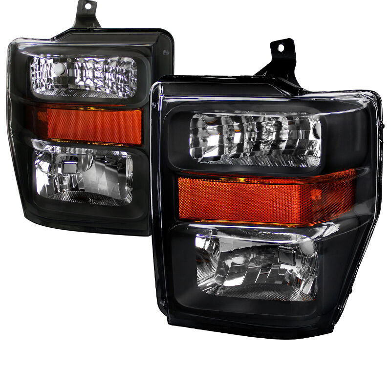 2008-2010 Ford Superduty F250/F350 Black Euro Headlights-2LH-F25008JM-RS