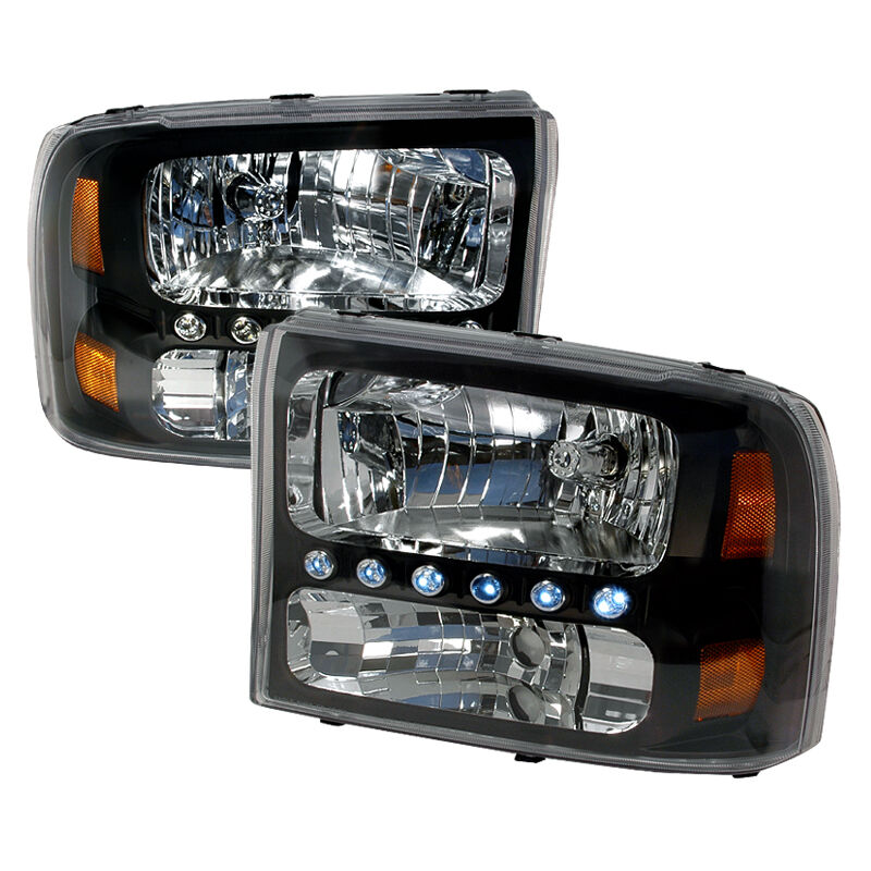 1999-2004 Ford Superduty F250/F350 Black Euro Headlights-2LH-F25099JM-KS