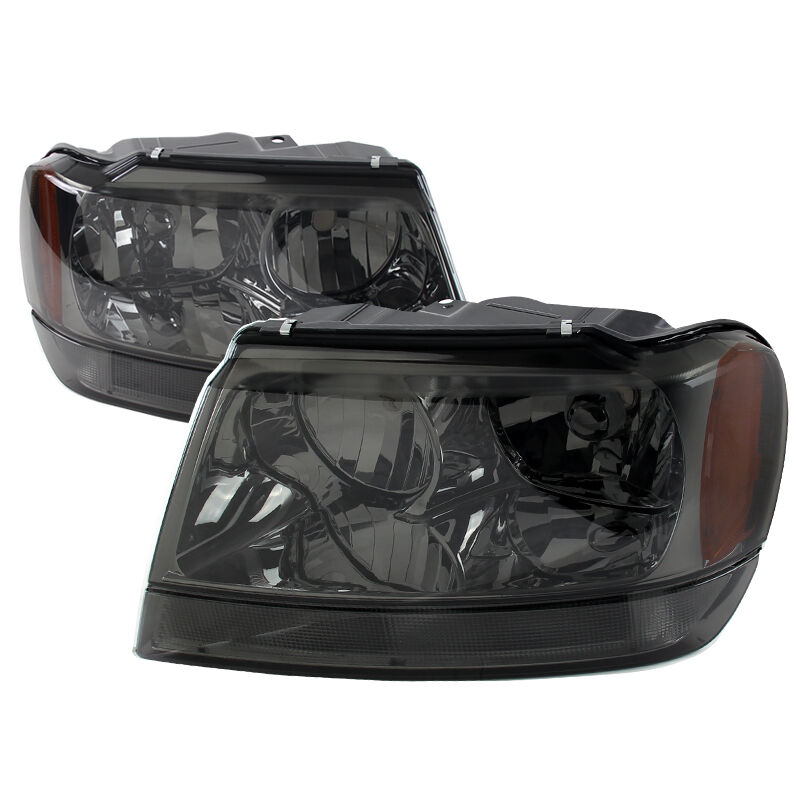 1999-2004 Jeep Grand Cherokee Smoke Euro Headlights-2LH-GKEE99G-SY