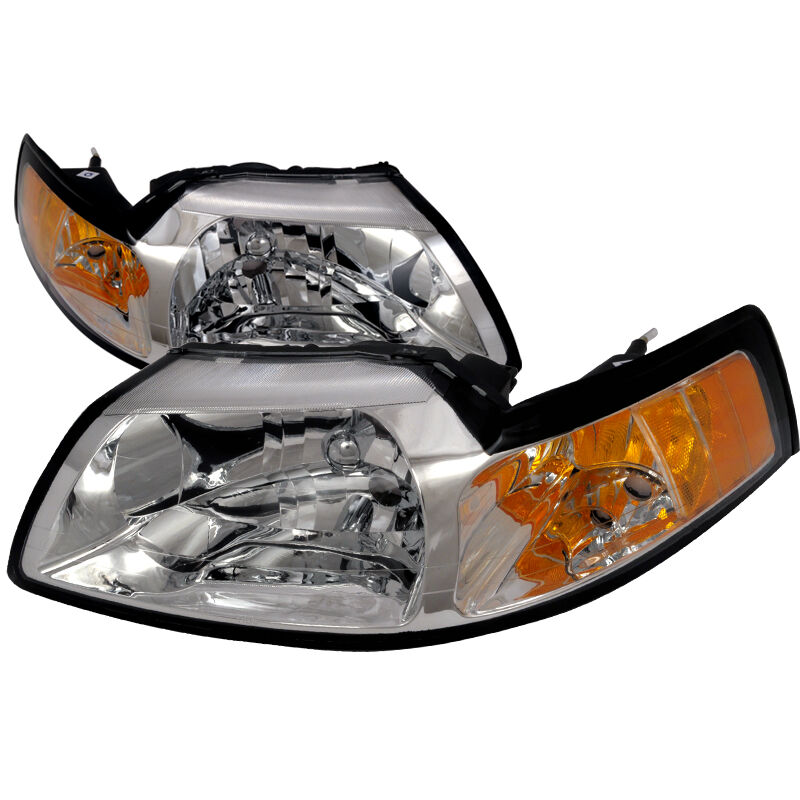 1999-2004 Ford Mustang Chrome Euro Headlights-2LH-MST99-RS
