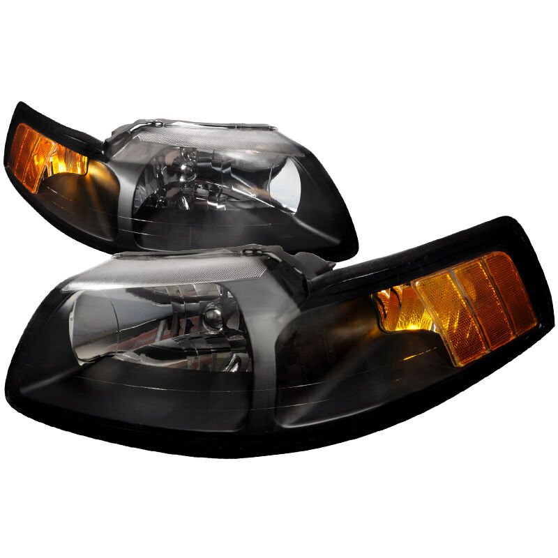 1999-2004 Ford Mustang Black Euro Headlights-2LH-MST99JM-RS
