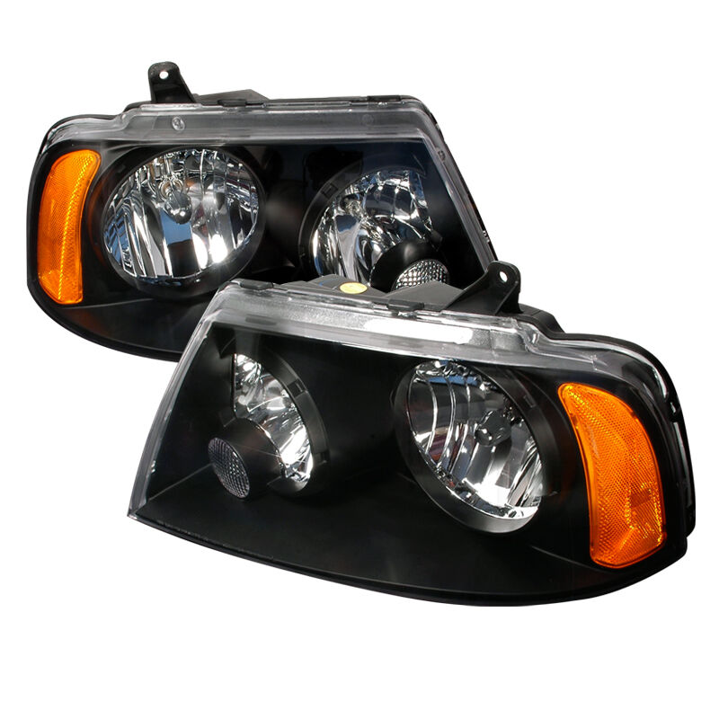 2003-2005 Lincoln Navigator Black Euro Headlights-2LH-NAV03JM-KS