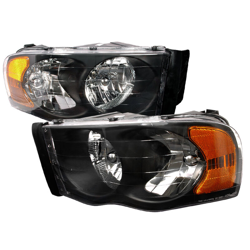 2002-2005 Dodge Ram Black Euro Headlights-2LH-RAM02JM-KS