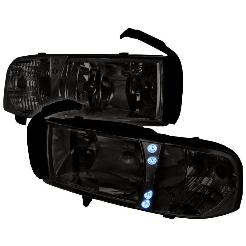 1994-2001 Dodge Ram LED Smoke Euro Headlights-2LH-RAM94G-RS