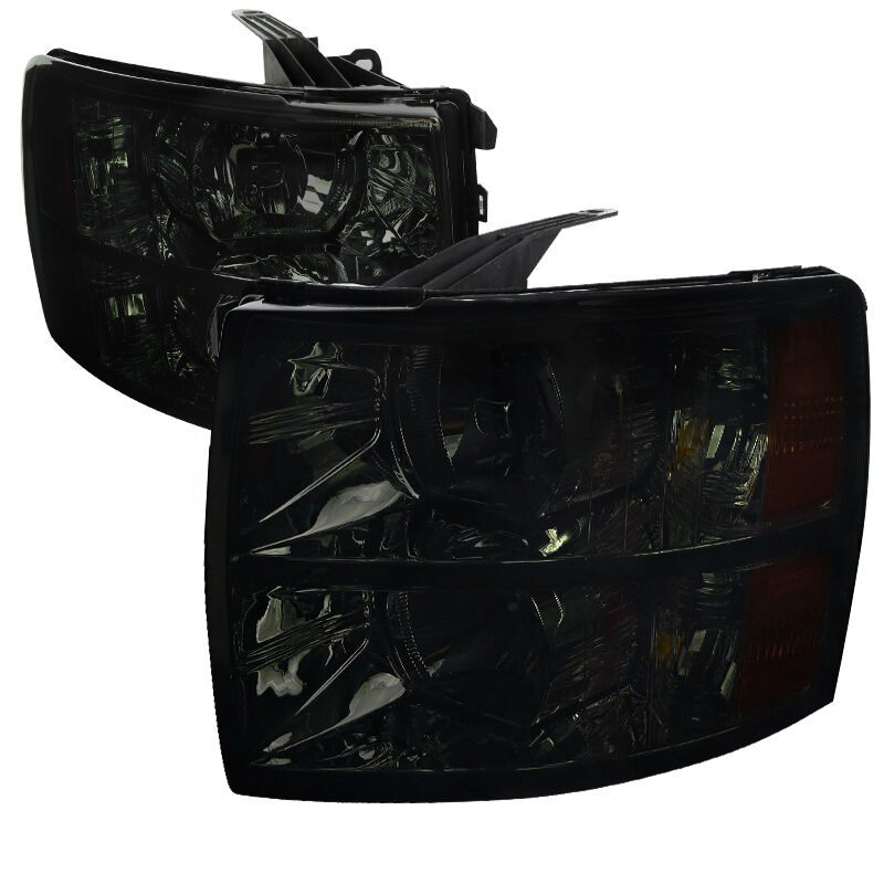 2007-2012 Chevy Silverado Smoke Euro Headlights-2LH-SIV07G-RS