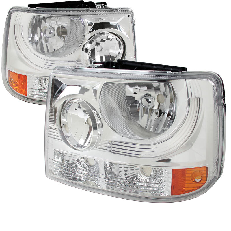 1999-2002 Chevy Silverado Chrome Euro Headlights-2LH-SIV991PC-ABM