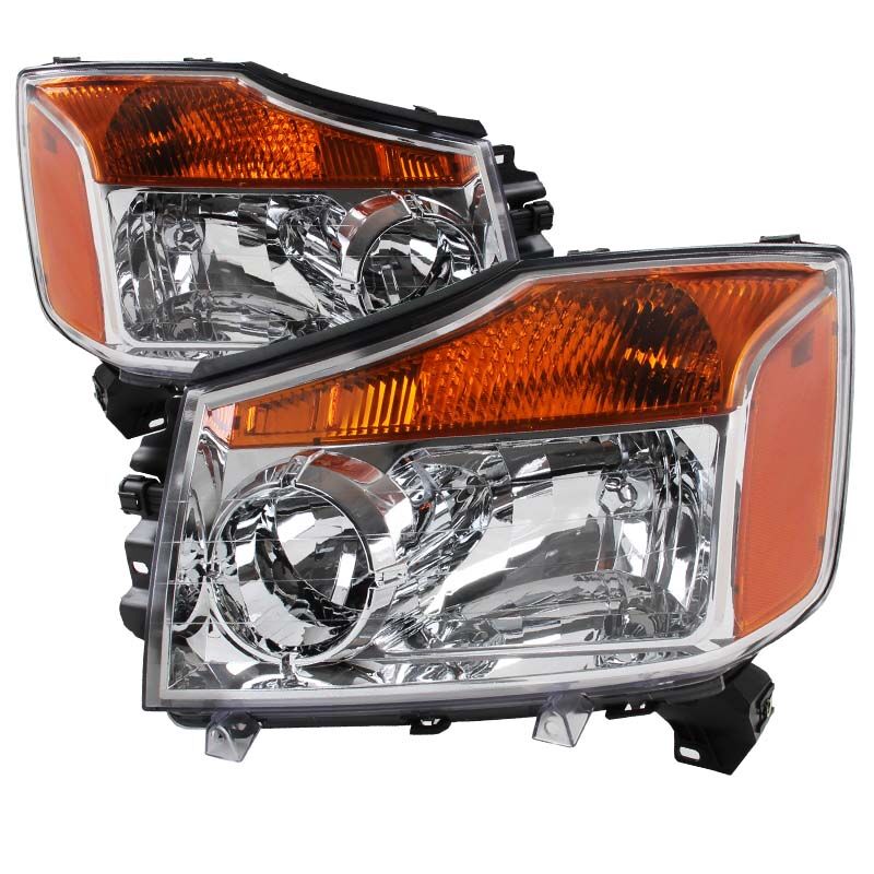 2008-2014 Nissan Titan Chrome Euro Headlights-2LH-TIT08-RS