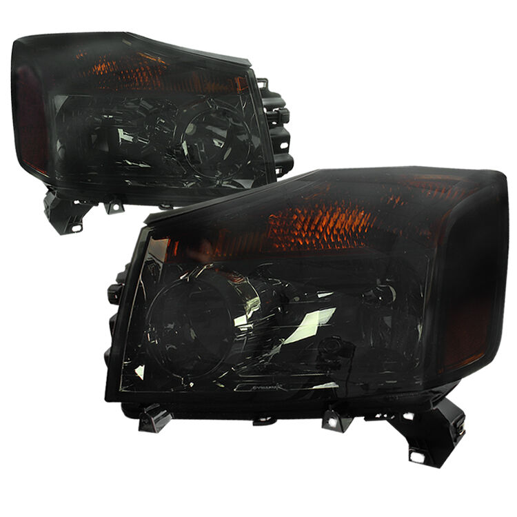 2008-2014 Nissan Titan Smoke Euro Headlights-2LH-TIT08G-RS