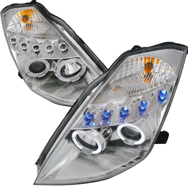 2003-2005 Nissan 350z Halo Chrome Projector Headlights - 2LHP-350Z03-TM