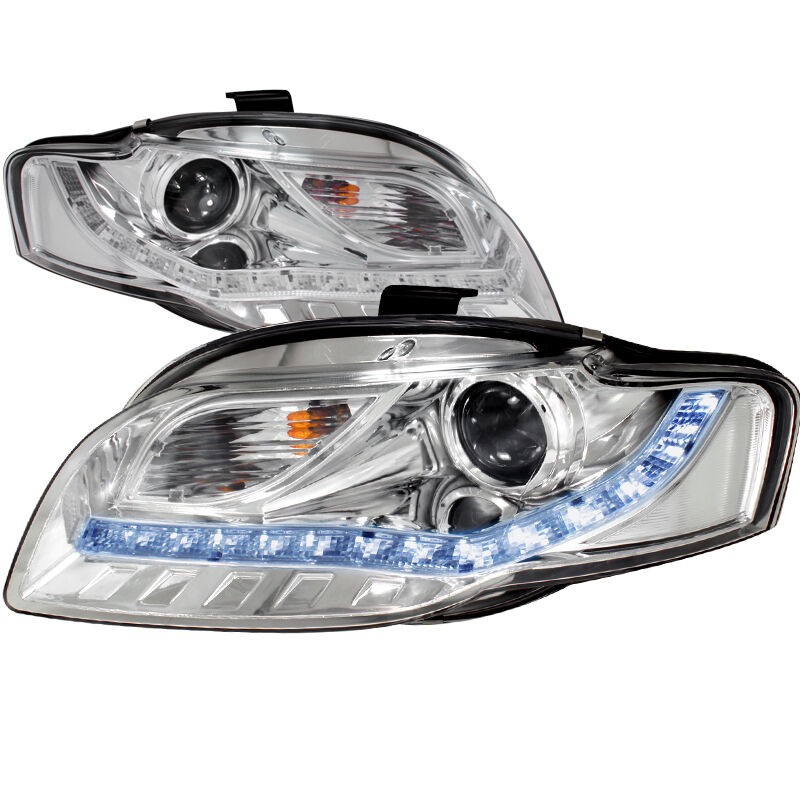 2006-2008 Audi A4 R8 Chrome Projector Headlights - 2LHP-A406-8-TM