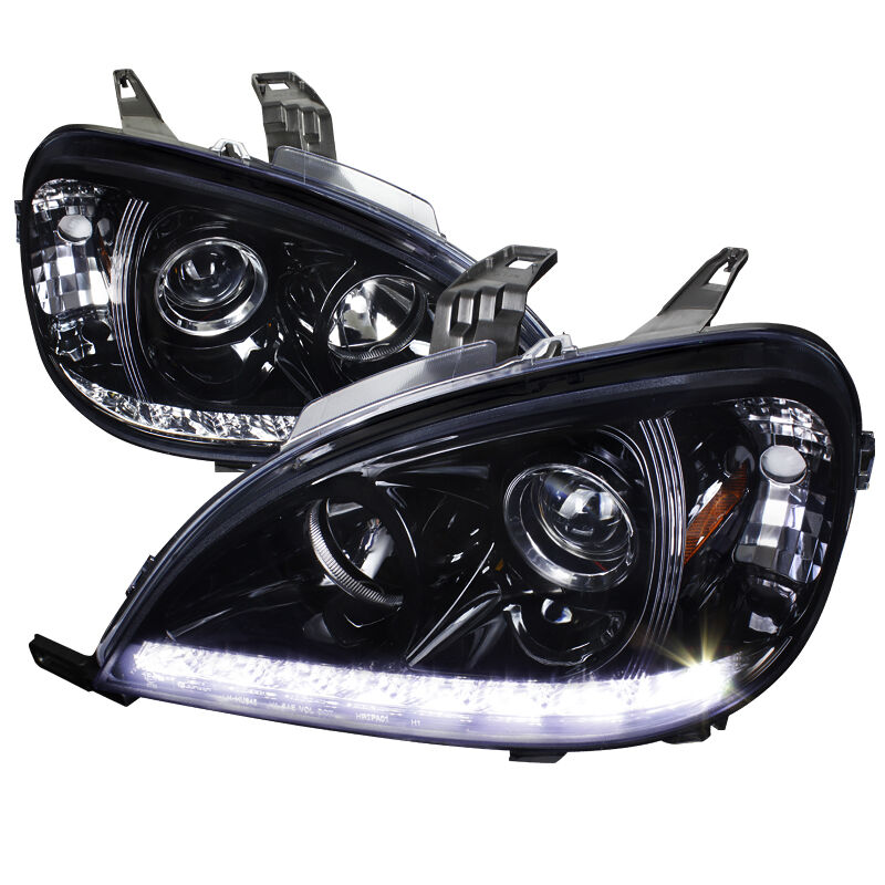 2002-2005 Mercedes W163 Gloss-Black-Smoke Projector Headlights - 2LHP-BW16302G-T