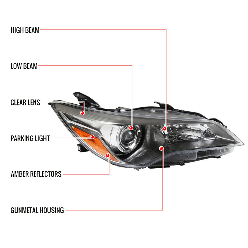 2015-2016 Toyota Camry Gunmetal Headlight Right-Side