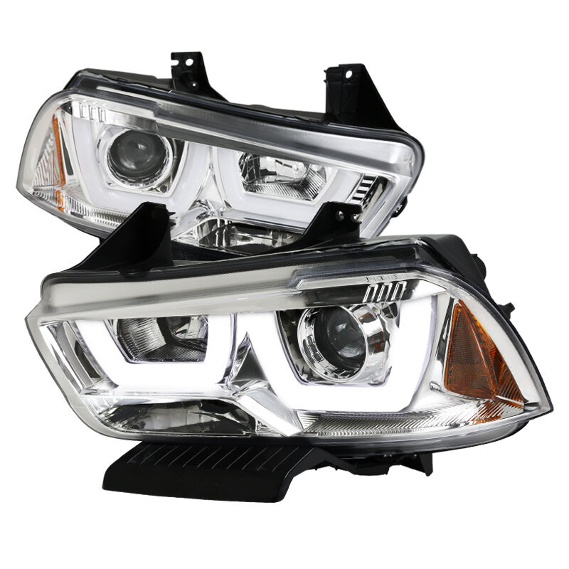 2011-2014 Dodge Charger Chrome LED Projector Headlights - 2LHP-CHG11-TM