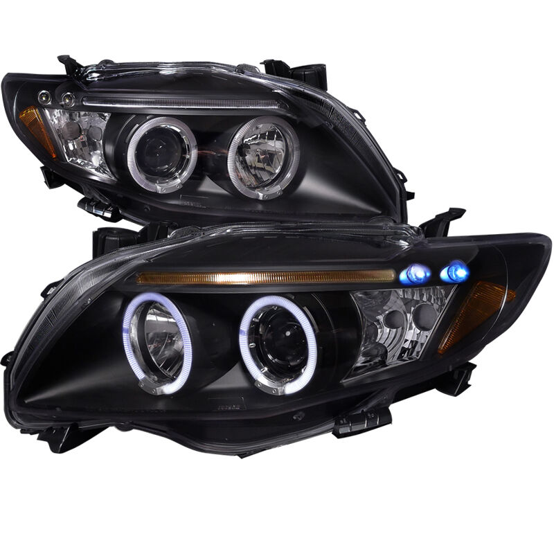 2009-2010 Toyota Corolla Halo Black Projector Headlights - 2LHP-COR09JM-TM