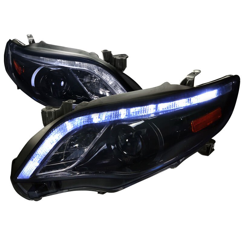 2011-2012 Toyota Corolla LED DGloss-Black-Smoke Projector Headlights - 2LHP-COR1