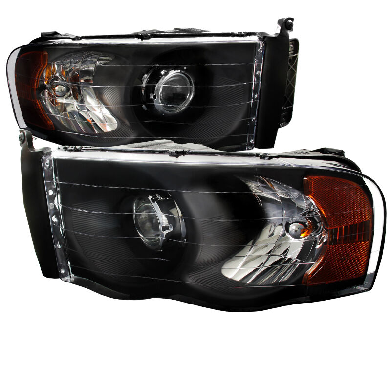 2002-2005 Dodge Ram Black Projector Headlights - 2LHP-DGP02JM-RS