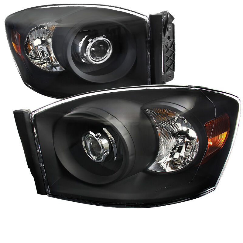 2006-2008 Dodge Ram Black Projector Headlights - 2LHP-DGP06JM-RS