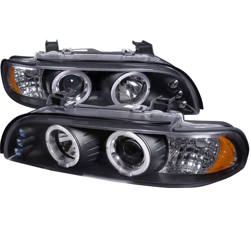 2001-2003 BMW 5-Series Halo Black Projector Headlights - 2LHP-E3997JM-TM