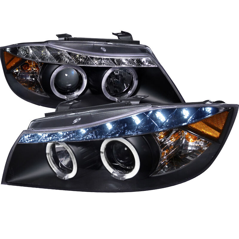 2006-2008 BMW E90 3-Series 4DR Sedan R8 Black Projector Headlights - 2LHP-E9005J