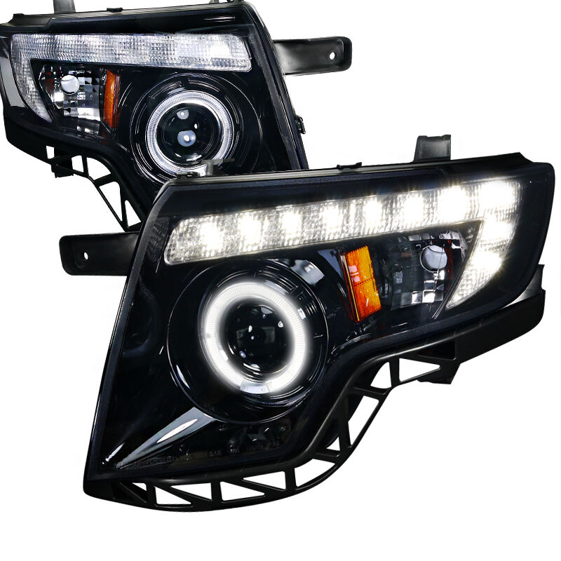 2007-2010 Ford Edge Halo Gloss-Black-Smoke Projector Headlights - 2LHP-EDG07G-TM